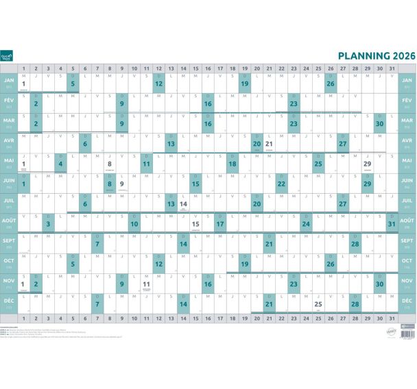 Planning annuel fr - 90x63cm