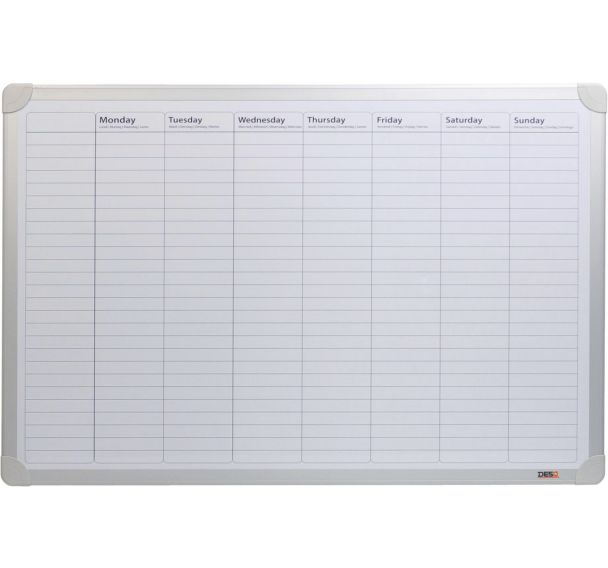 Planning hebdomadaire 60x90cm - 5 langues - Desq