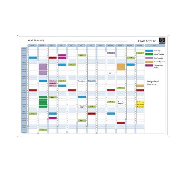 Planning magnétique annuel - textes en anglais