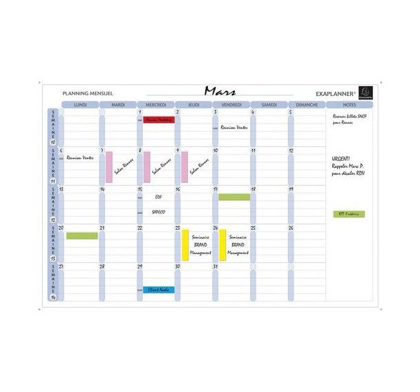 Planning magnétique mensuel - textes en français