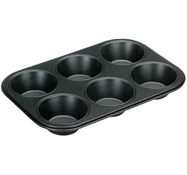 Plaque 6 muffins moka 26x18cm