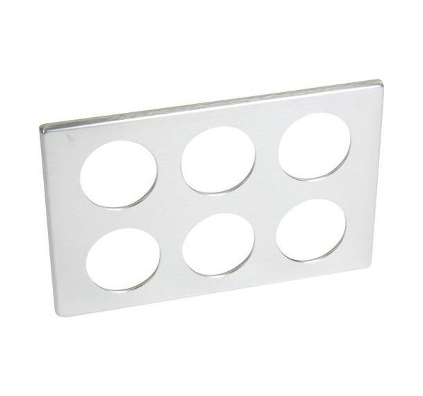 Plaque Céliane métal 2x3 postes finition aluminium