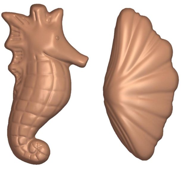 Plaque chocolat de 16 hippocampes et coquillages - Matfer