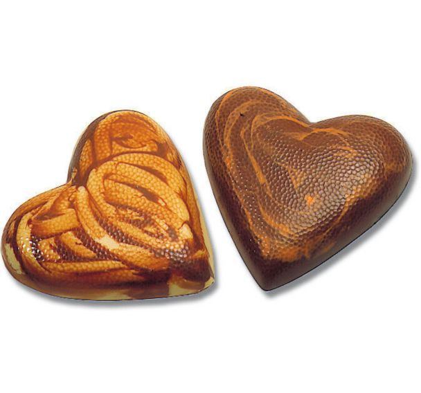 Plaque chocolat de 2 empreintes pour 2 coeurs granités