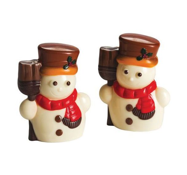 Plaque chocolat de 4 empreintes de 2 bonhommes de neige