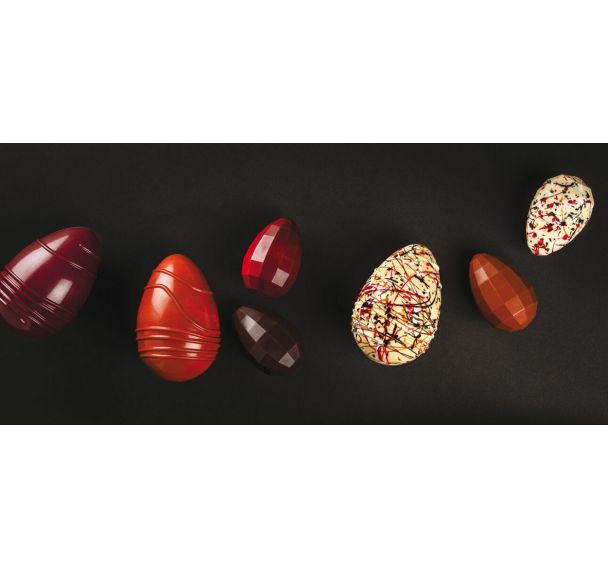 Plaque chocolat de 4 empreintes pour 2 oeufs diamant