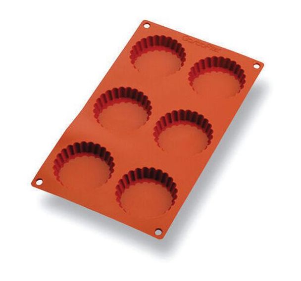 Plaque de 6 tartelettes cannelées en silicone Gastroflex