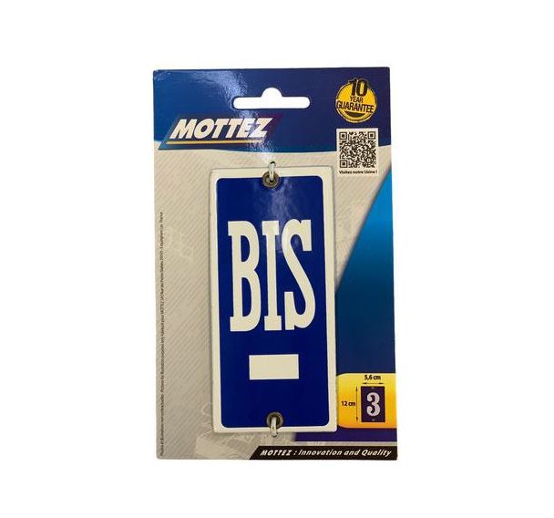 Plaque de numéro de rue en émaille - BIS - Mottez