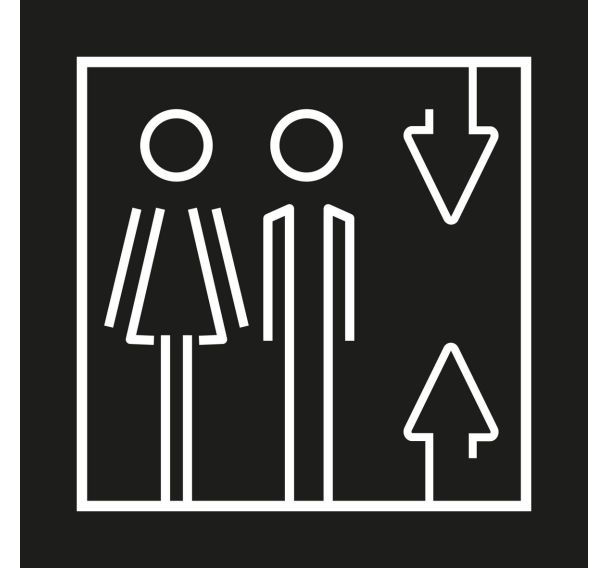 Plaque de porte pictogramme gravé Ascenseur