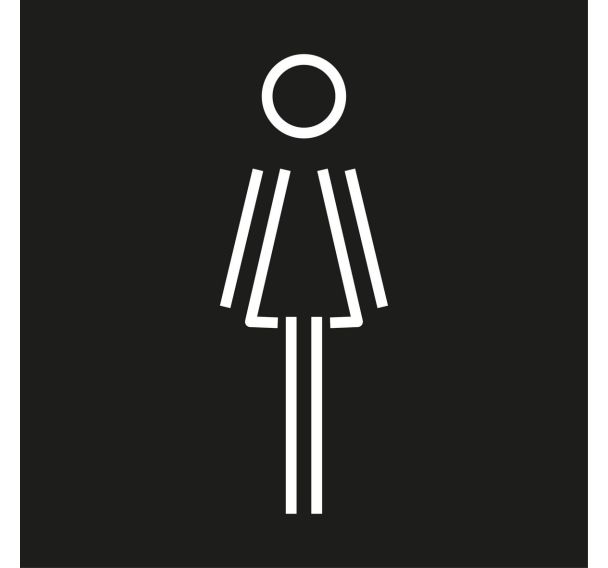 Plaque de porte pictogramme gravé Femme