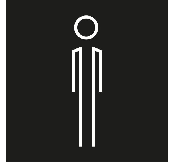 Plaque de porte pictogramme gravé Homme