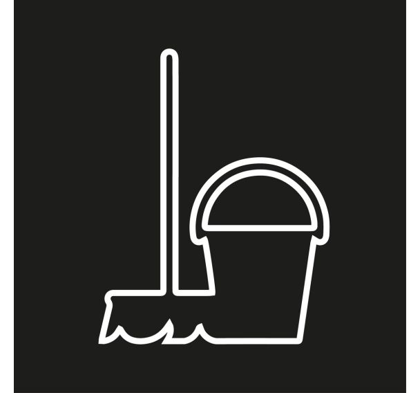 Plaque de porte pictogramme gravé Local Ménage