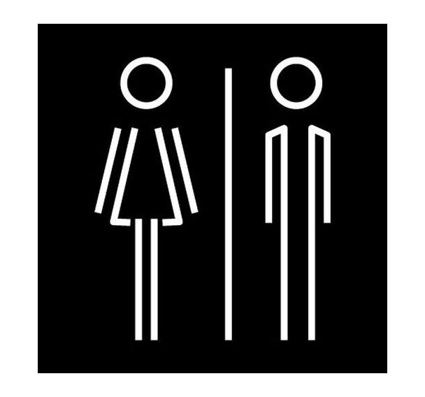 Plaque de porte pictogramme gravé Mixte