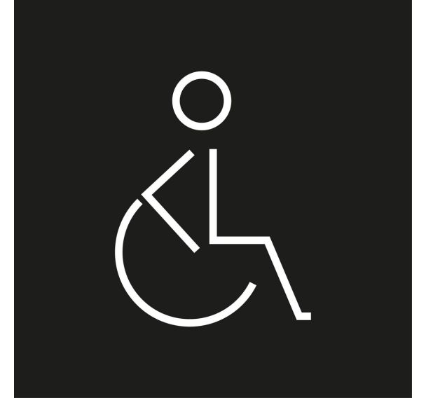 Plaque de porte pictogramme gravé PMR