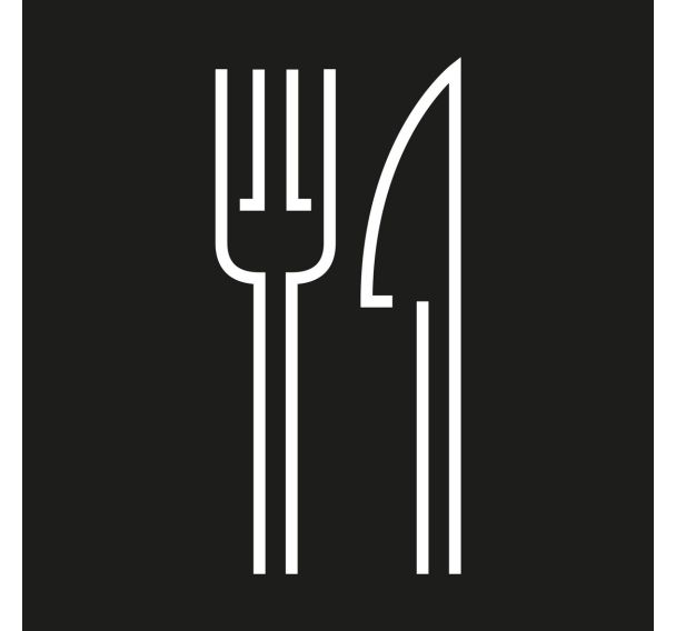 Plaque de porte pictogramme gravé Restaurant