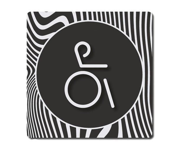 Plaque de porte plexiglas design - Toilettes handicapés - Novap