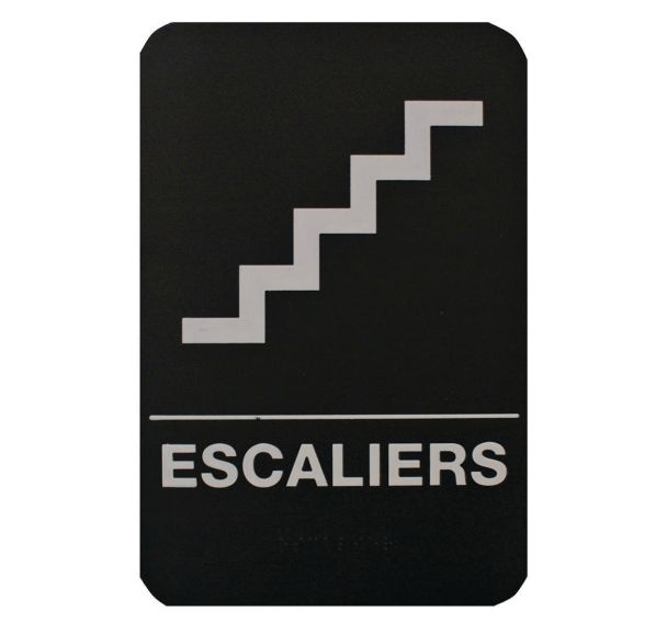 Plaque de signalisation Escalier - PVC rigide - Noir