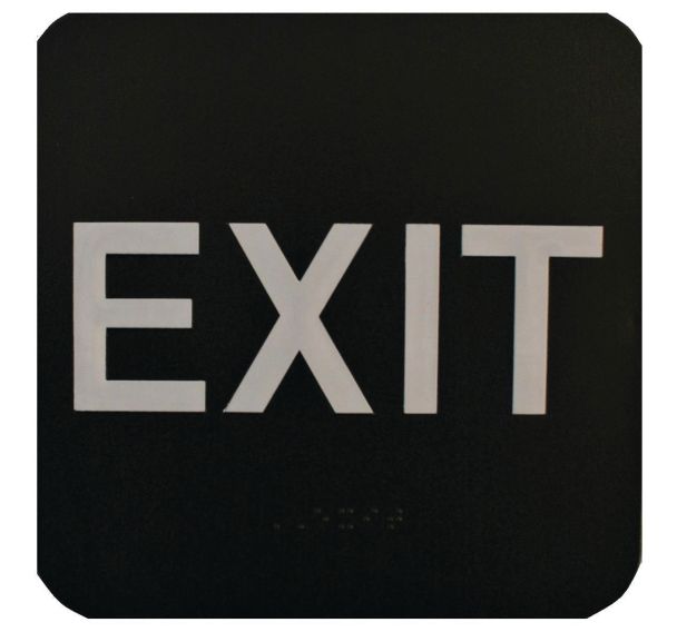 Plaque de signalisation Sortie - PVC rigide - Noir