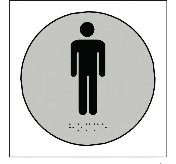Plaque en relief et braille WC hommes