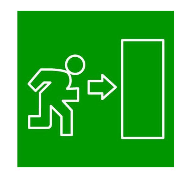 Plaque pictogramme Issue de Secours à droite