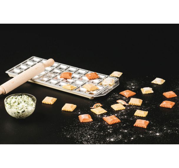 Plaque pour 12 raviolis carrés bombés Raviolamp - 34x14 cm