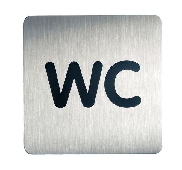 Plaque signalétique acier WC
