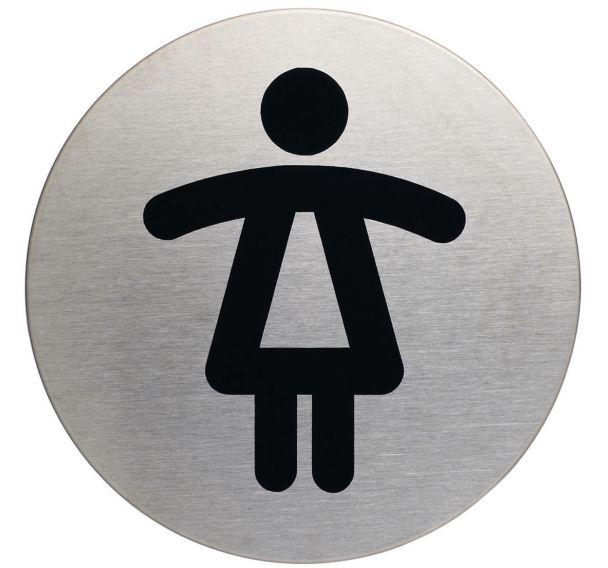 Plaque signalétique acier toilettes dame