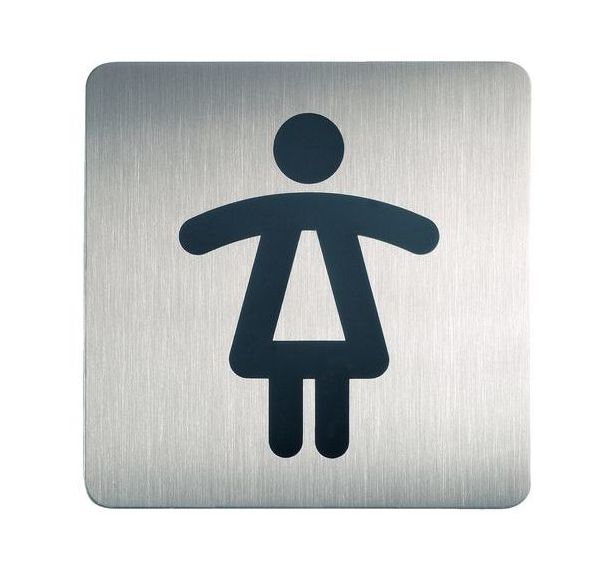 Plaque signalétique acier toilettes dames