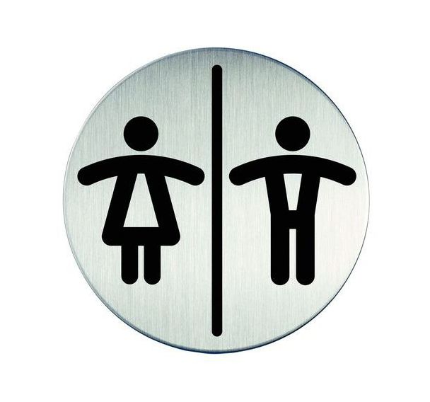 Plaque signalétique acier toilettes dames/hommes
