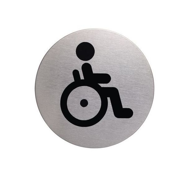 Plaque signalétique acier toilettes handicapés