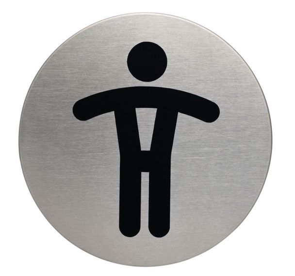 Plaque signalétique acier toilettes hommes