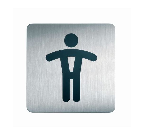 Plaque signalétique acier toilettes hommes