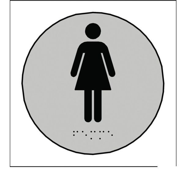Plaques en relief et braille WC femmes