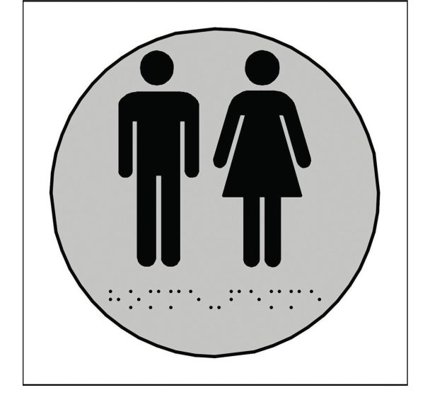 Plaques en relief et braille WC hommes et femmes