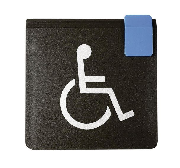 Plaquette - 95x95mm - WC handicapés - noir - Novap