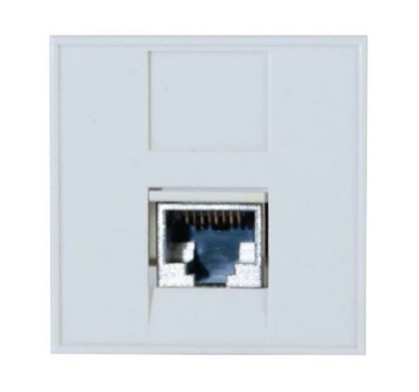 Plastron 45X45 droit 1 port RJ45 cat 6A stp