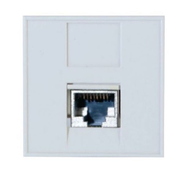 Plastron 45X45 droit 1 port RJ45 cat 6 stp