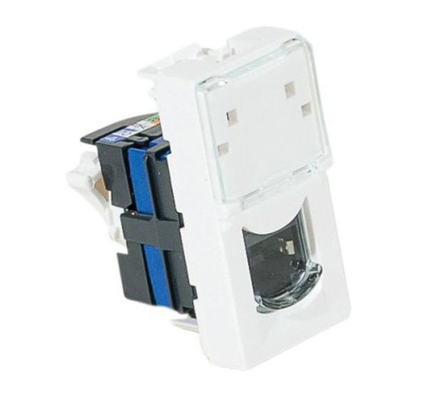 Plastron mosaic 45X45 1 port RJ45 cat 5e stp