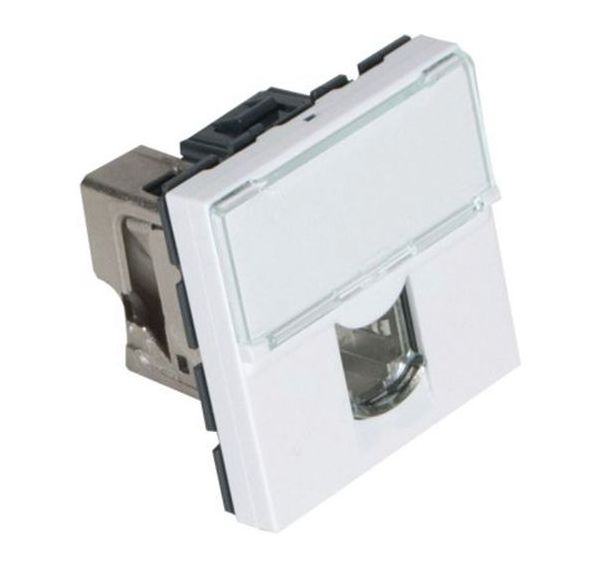 Plastron mosaic 45X45 1 port RJ45 cat 6A stp