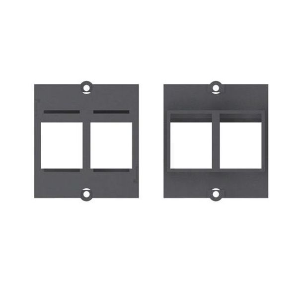 Plastron vide 2 embases keystone (RJ45, USB, HDMI)