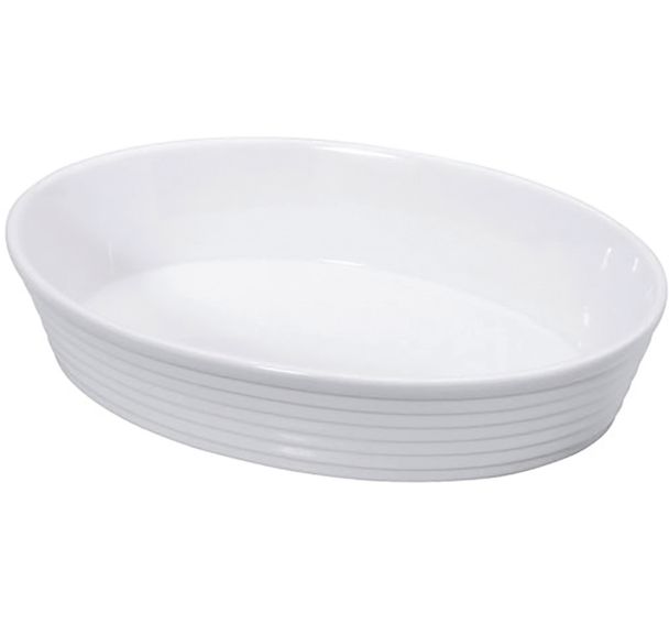 Plat à four ovale 26cm en porcelaine blanche
