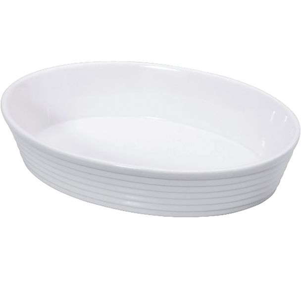 Plat à four ovale 30cm en porcelaine blanche