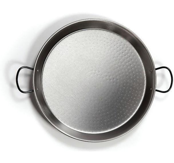 Plat à paëlla profond 50cm en acier poli