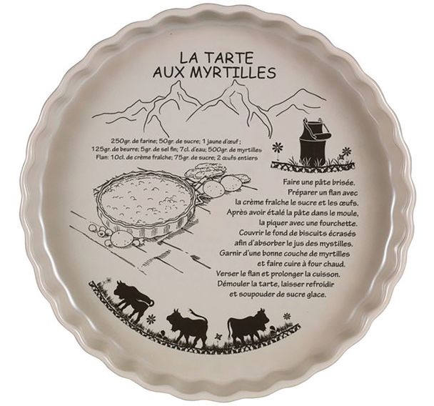 Plat à tarte ceramique 28 cm taupe