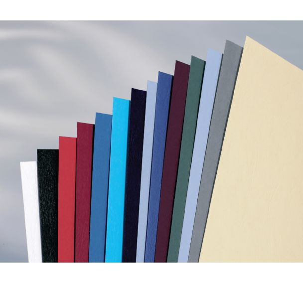 Plat de couverture GBC grain cuir LeatherGrain Bleu