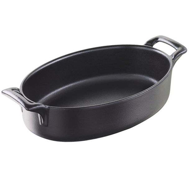 Plat ovale en porcelaine 40cl noir-Belle Cuisine-Revol