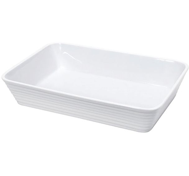 Plat rectangulaire 20x12x6cm en porcelaine blanche