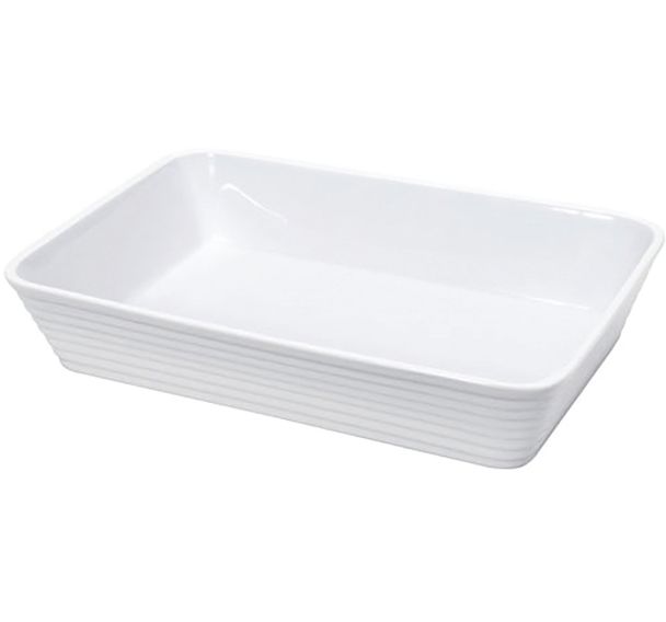 Plat rectangulaire 35x24x6cm en porcelaine blanche