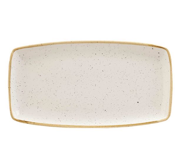 Plat rectangulaire en porcelaine ivoire-Stonecast-Churchill