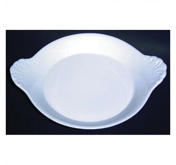 Plat rond à oreilles blanc 20.5x17cm